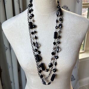 2/$10 Black Beaded Necklace